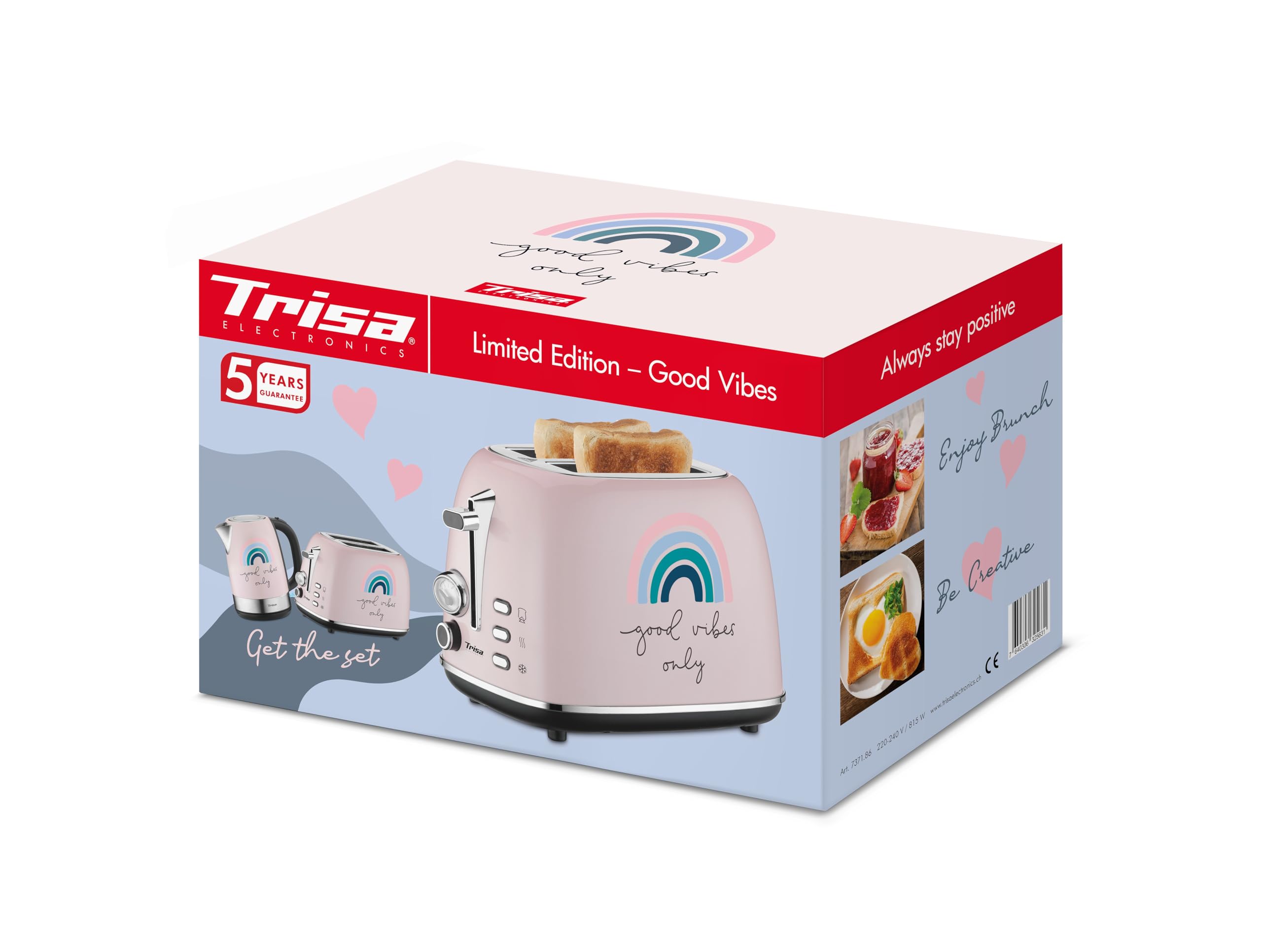 trisa-good-vibes-toaster-2-scheiben-rosa-800w-graffiti image 5