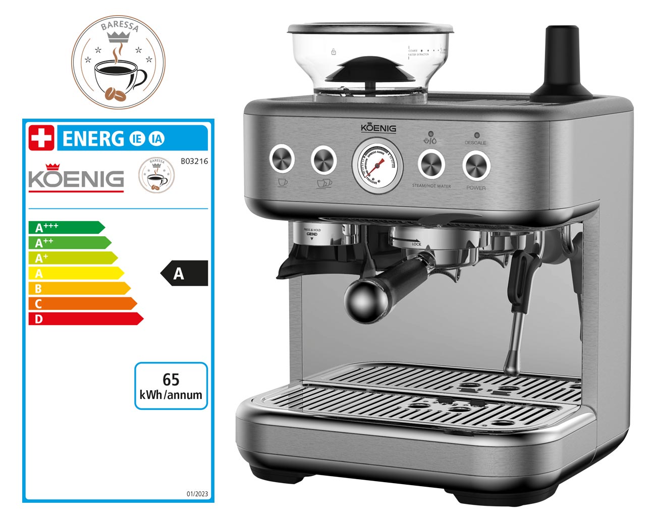 koenig-finessa-baressa-espressomaschine-mit-mahlwerk-15-bar image 2