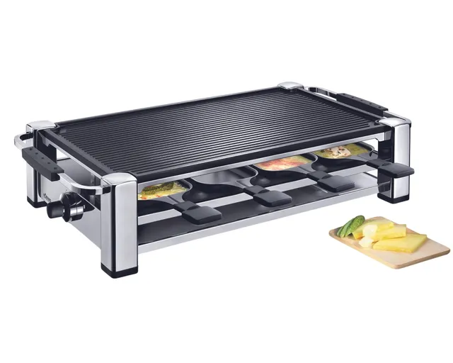 koenig-gourmet-raclette-grill-8-personen-verchromt-1500-watt image 1