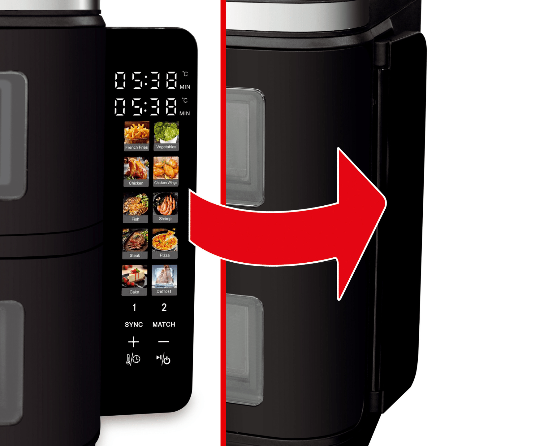 koenig-quick-pure-vertical-doppel-heissluftfritteuse-11-l image 6