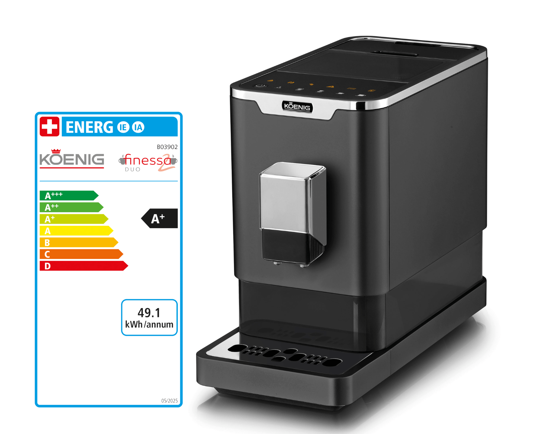 koenig-finessa-duo-kaffeevollautomat-1-2-l-silber image 2