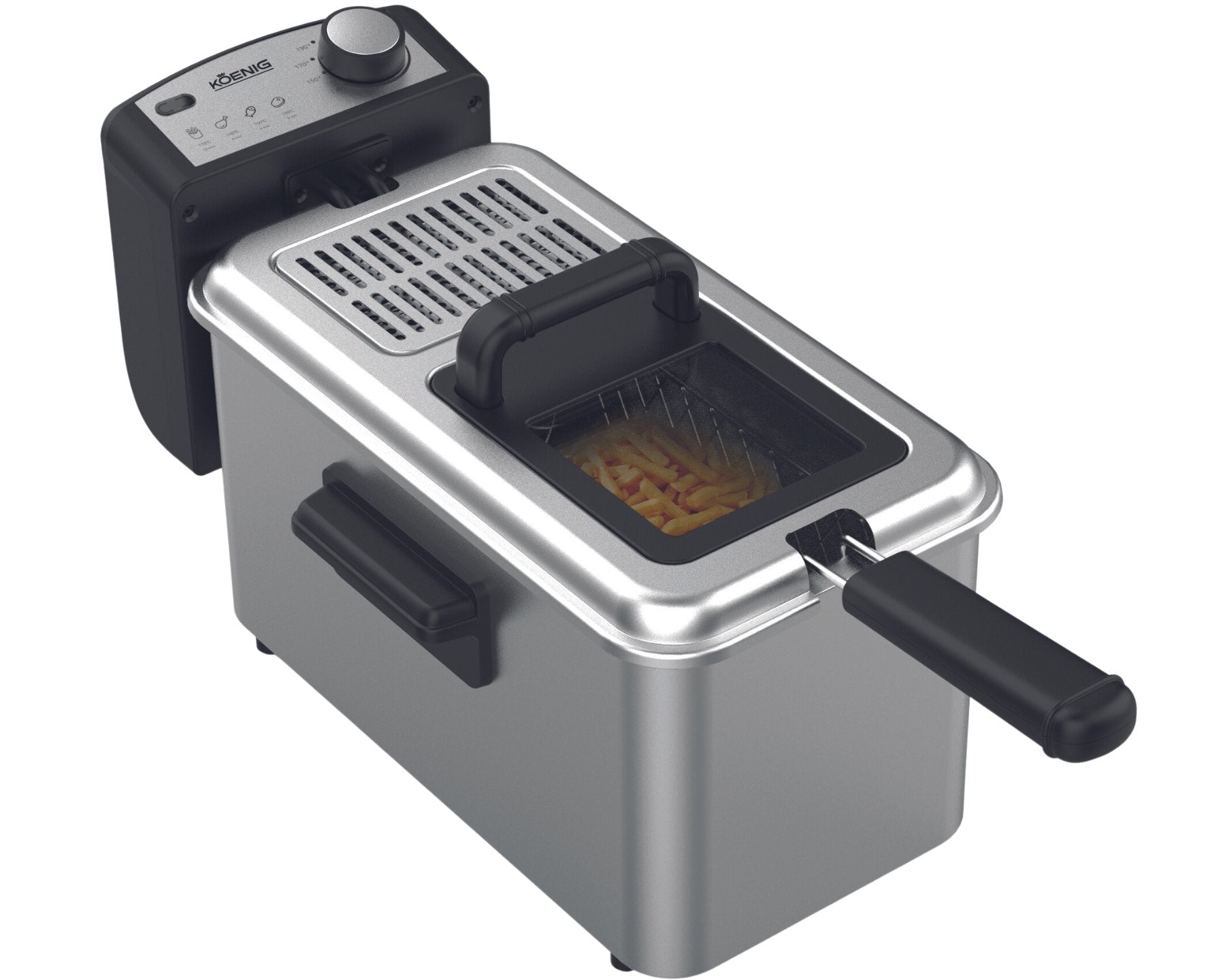 koenig-fry-fritteuse-edelstahl-3-liter-2000-w-mit-sichtfenster image 2