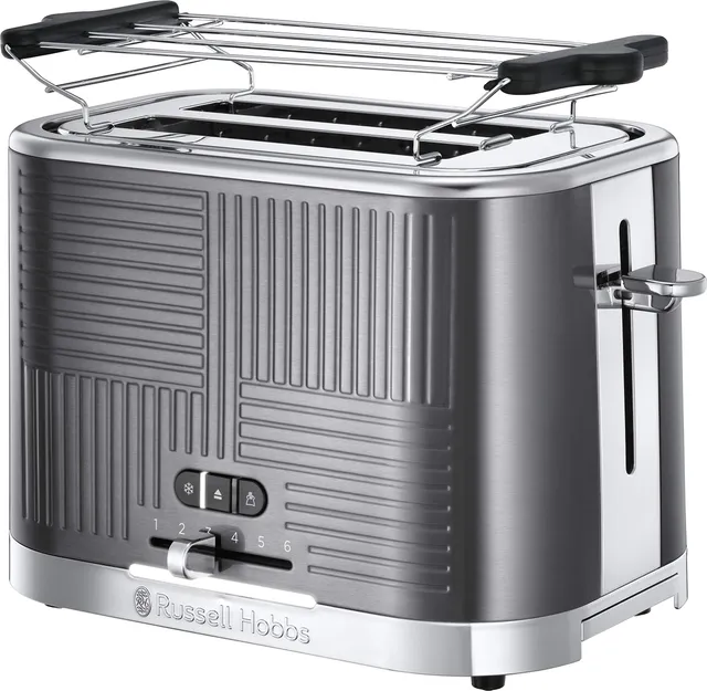 russell-hobbs-geo-steel-toaster-2-scheiben-grau-br-tchenaufsatz image 1