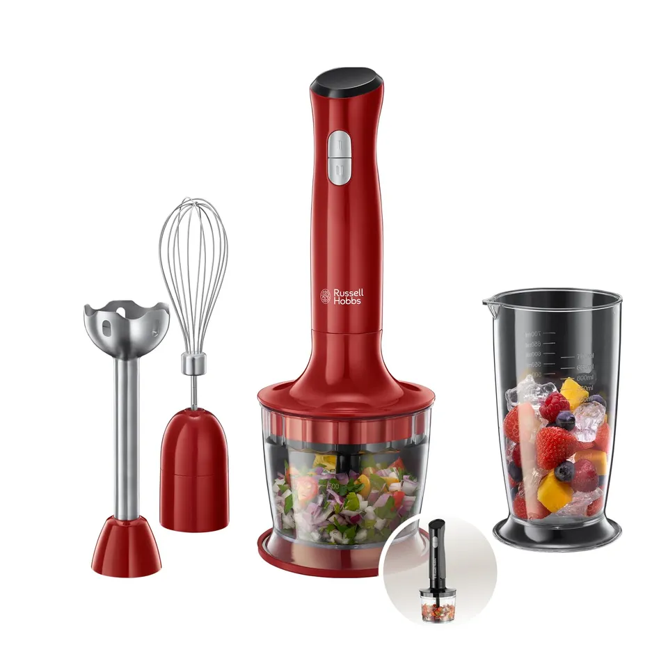 russell-hobbs-desire-stabmixer-3-in-1-rot-500w-mit-zerkleinerer image 1
