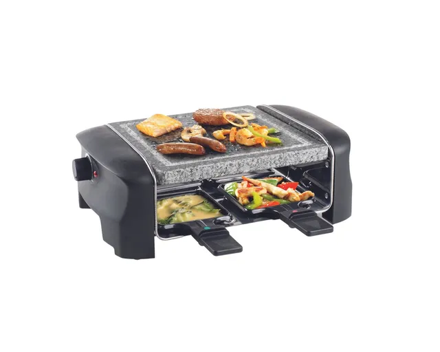 koenig-gourmet-raclette-grill-mit-stein-4er-600w image 1