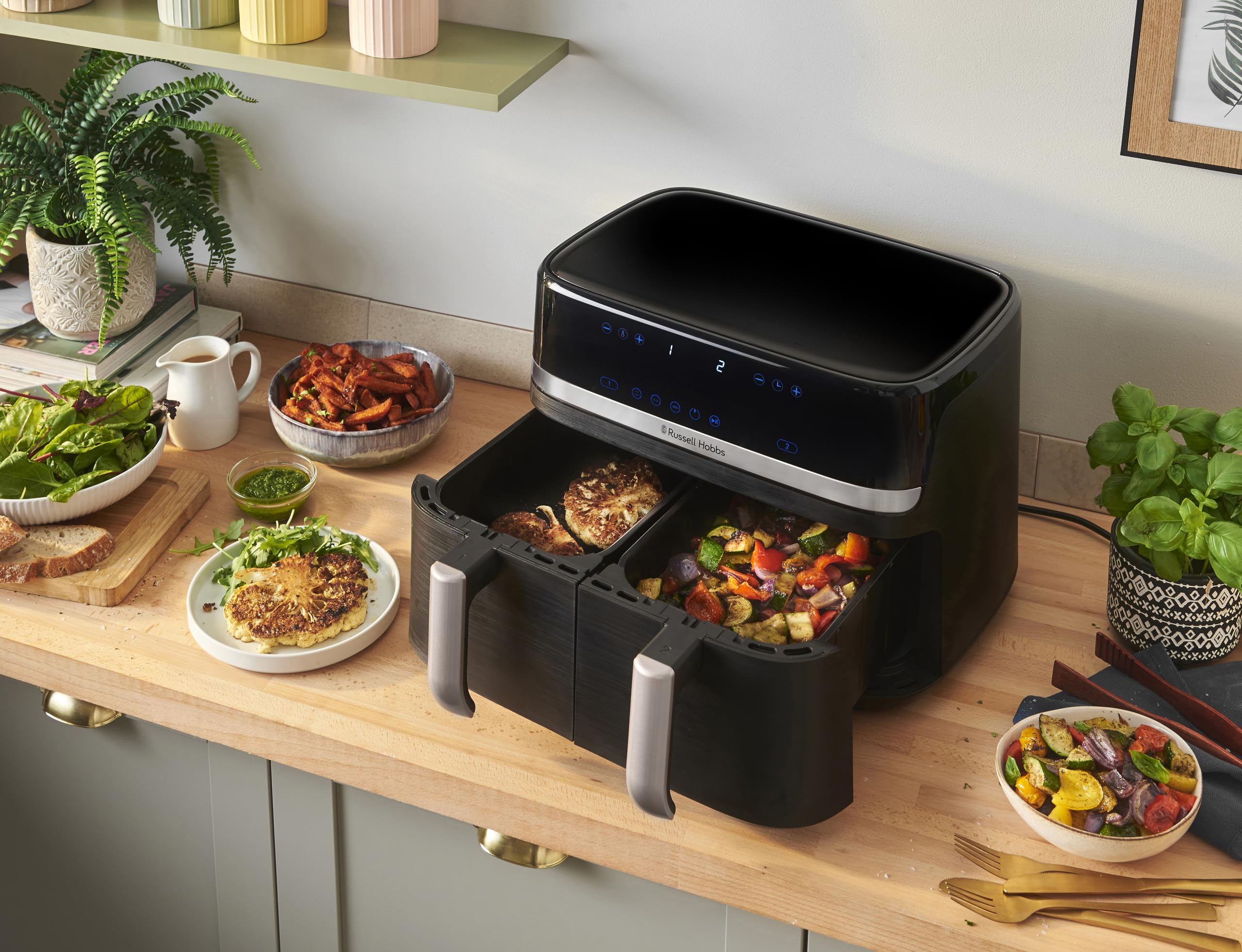 russell-hobbs-satisfry-9l-hei-luftfritteuse-doppelkammer-2800w image 6