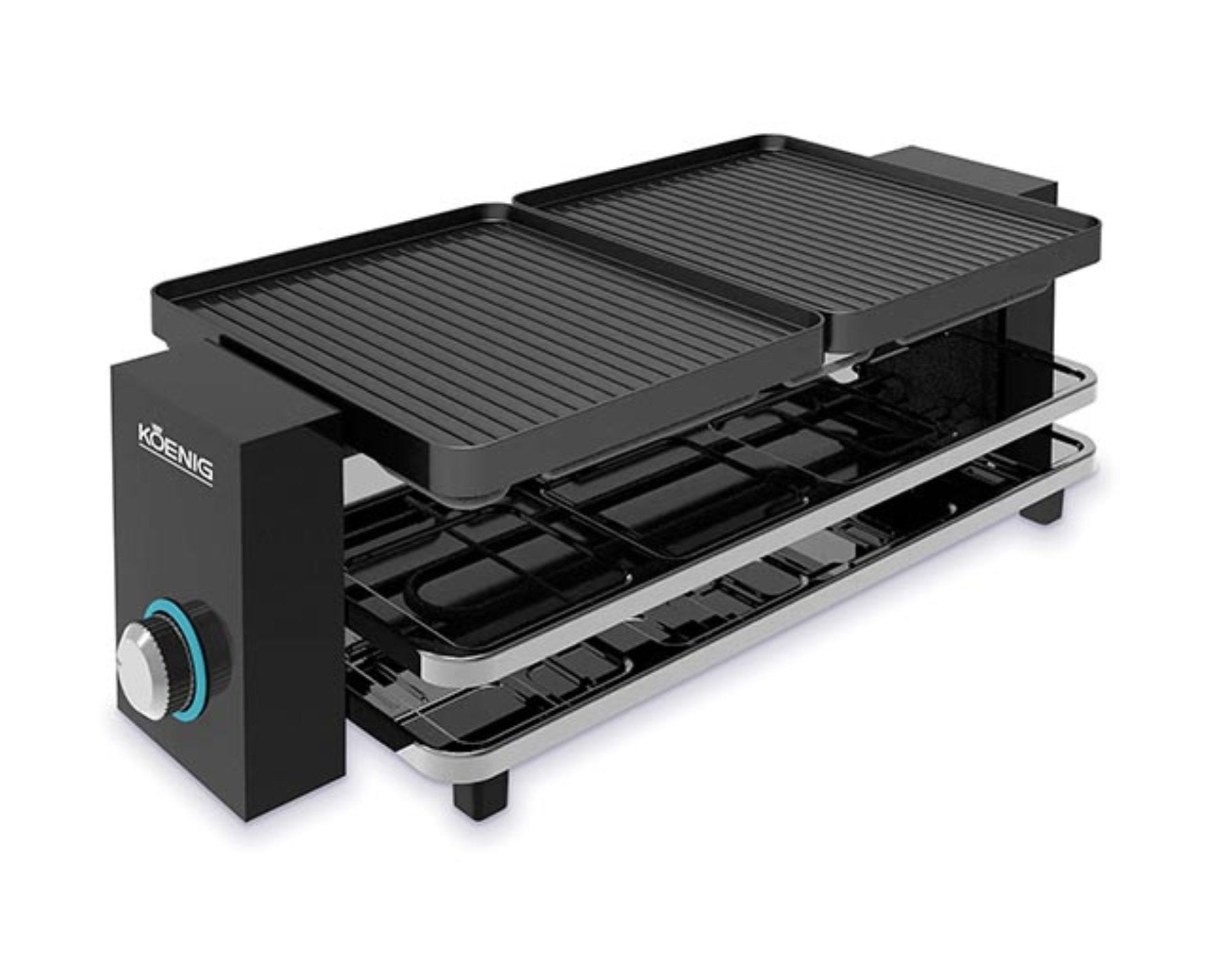 koenig-piano-noir-8-raclette-grill-8-personen-schwarz-wendbar image 2