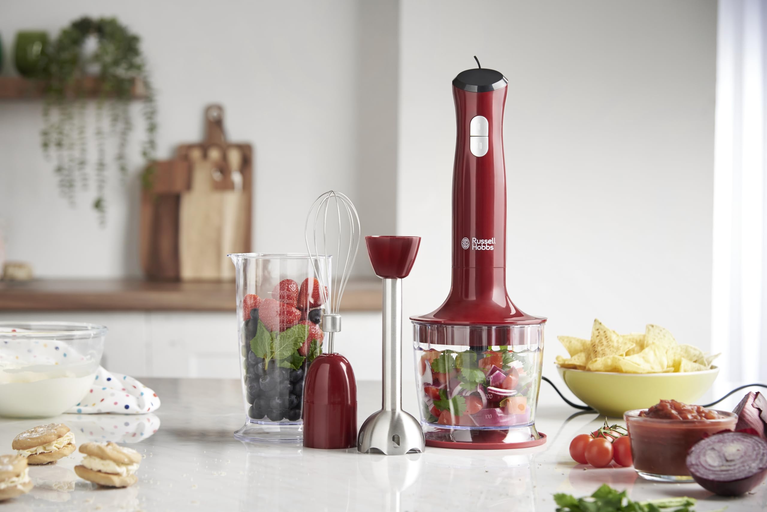 russell-hobbs-desire-stabmixer-3-in-1-rot-500w-mit-zerkleinerer image 2