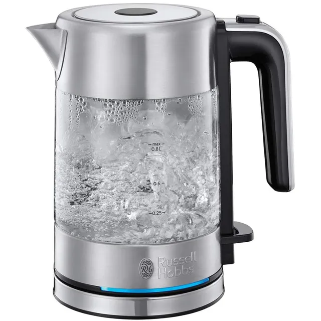 russell-hobbs-compact-home-wasserkocher-0-8-l-glas-edelstahl image 1