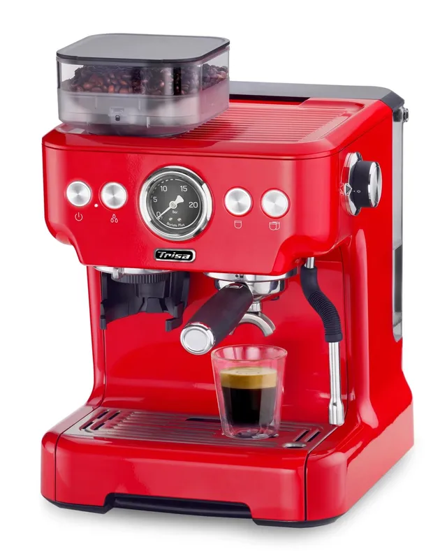 trisa-barista-plus-siebtr-germaschine-mit-mahlwerk-rot-20-bar image 1