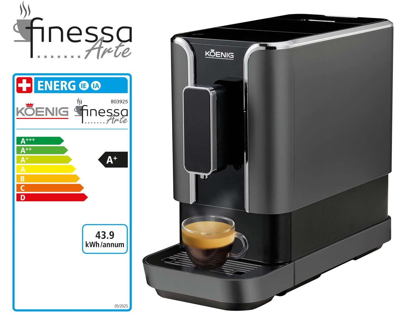 koenig-finessa-arte-kaffeevollautomat-espresso-lungo-18-cm image 2
