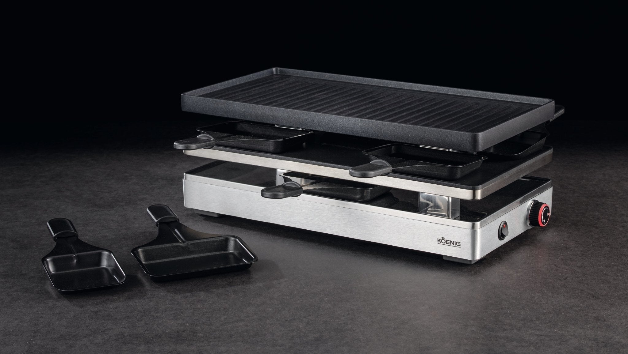 koenig-gourmet-pizza-raclette-grill-4in1-8-pf-nnchen image 4