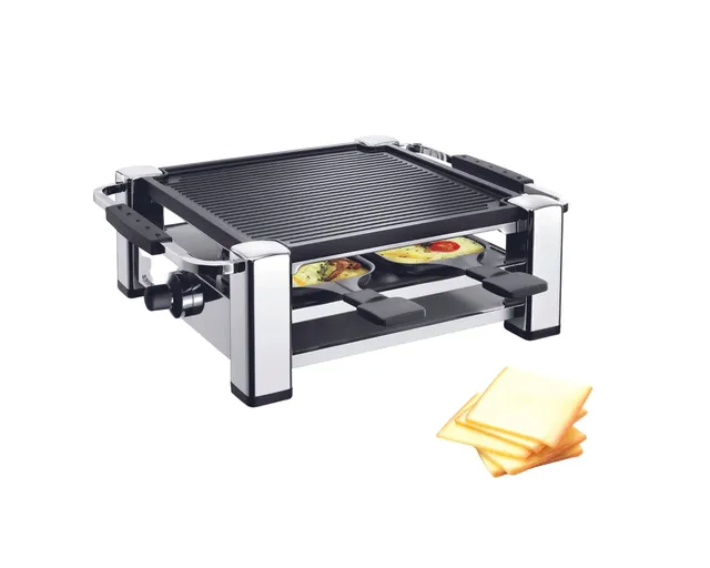 koenig-gourmet-raclette-grill-4-personen-verchromt-1000w image 1