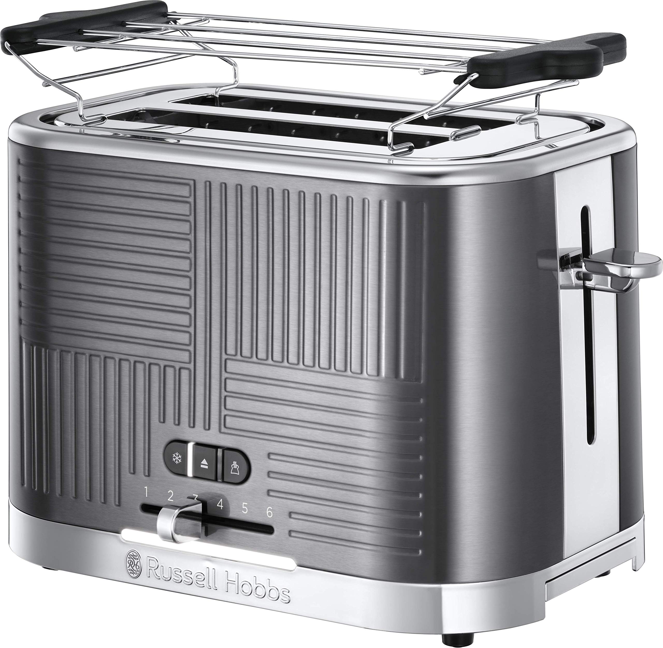 russell-hobbs-geo-steel-toaster-2-scheiben-grau-br-tchenaufsatz image 1