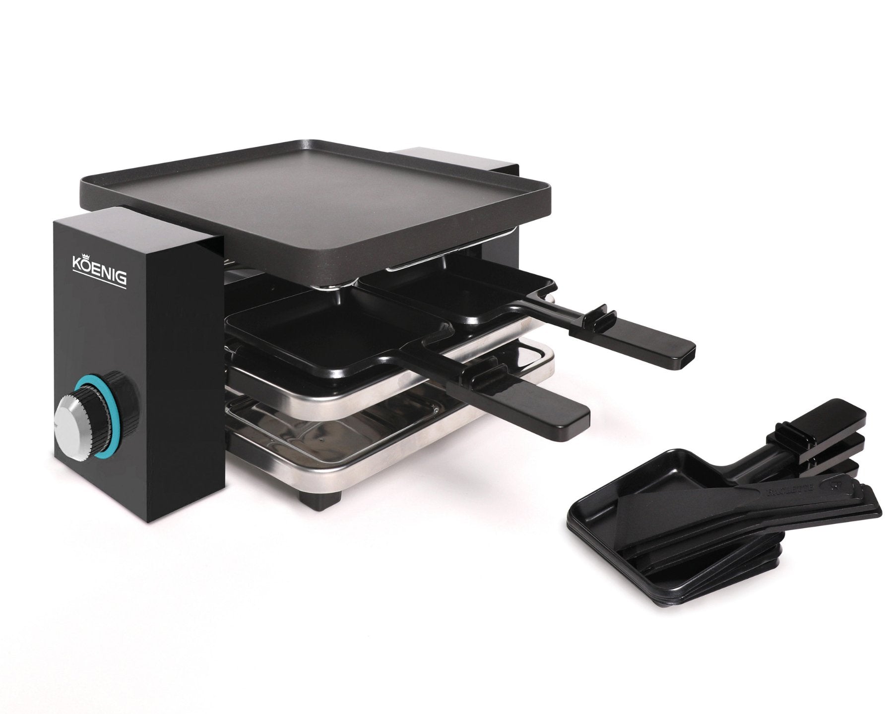 koenig-piano-noir-raclette-grill-4-personen-schwarz-wendbar image 2