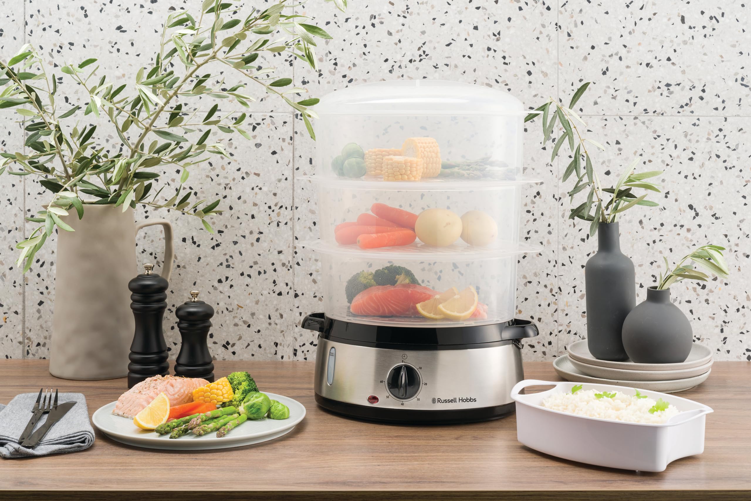 russell-hobbs-cook-home-dampfgarer-9l-800w-mit-timer image 3