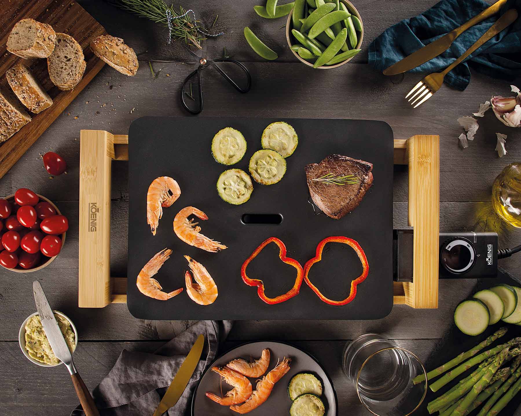 koenig-bamboo-tischgrill-teppanyaki-1600-w image 2