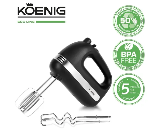 koenig-eco-line-handmixer-400-w-5-stufen-recycelt image 1