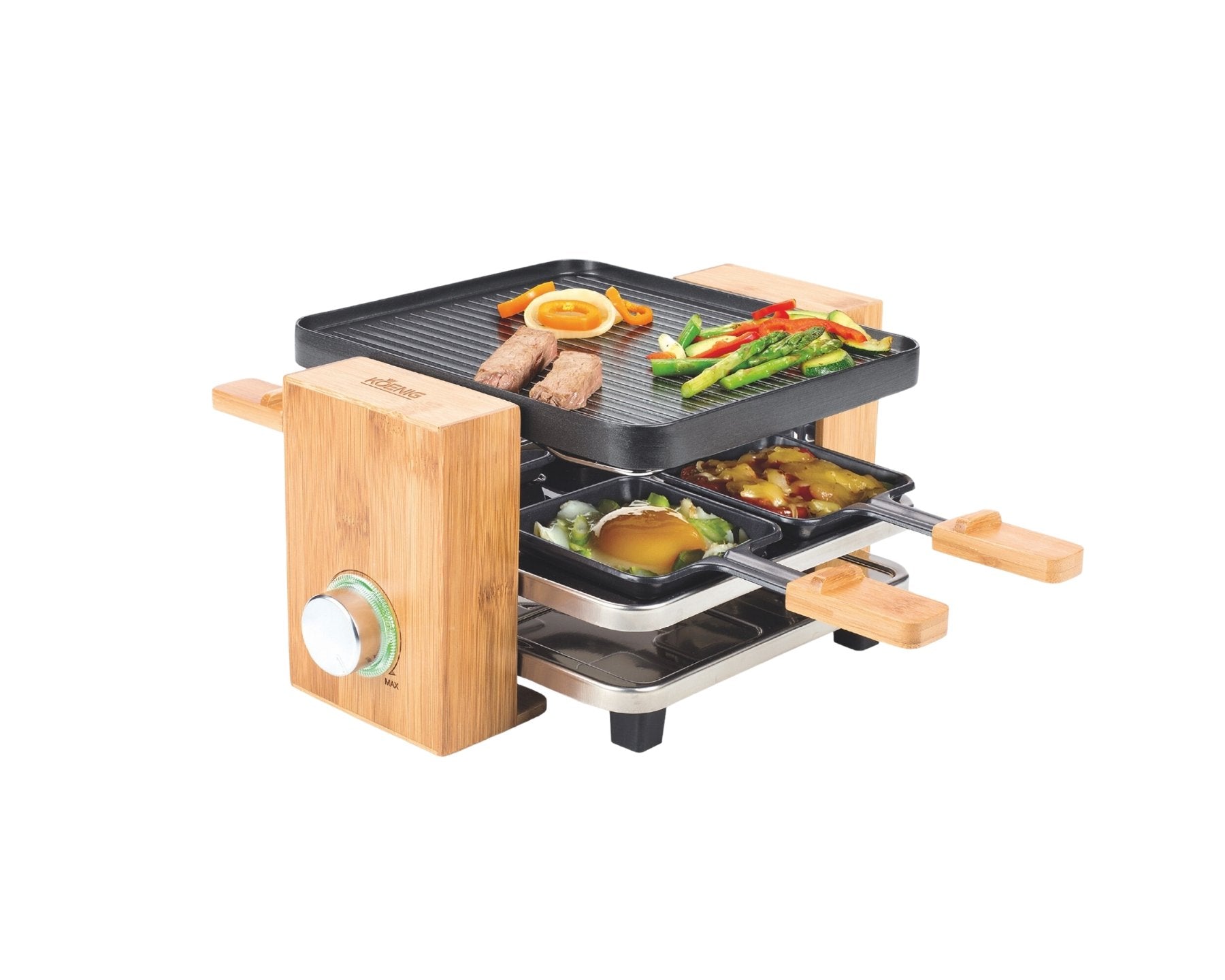 koenig-bamboo-raclette-grill-4-personen-700-watt image 1