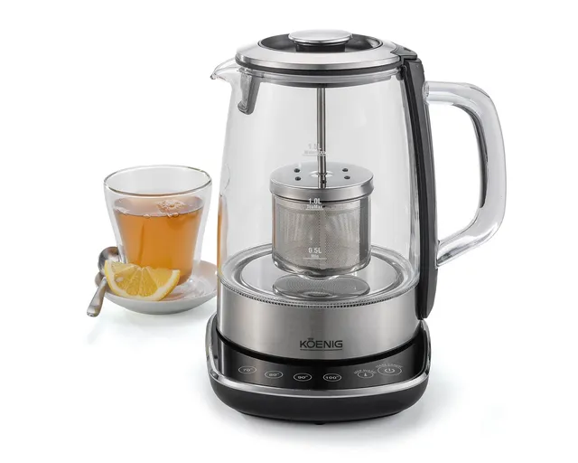 koenig-chrome-line-teekanne-elektrisch-glas-1-5-liter image 1
