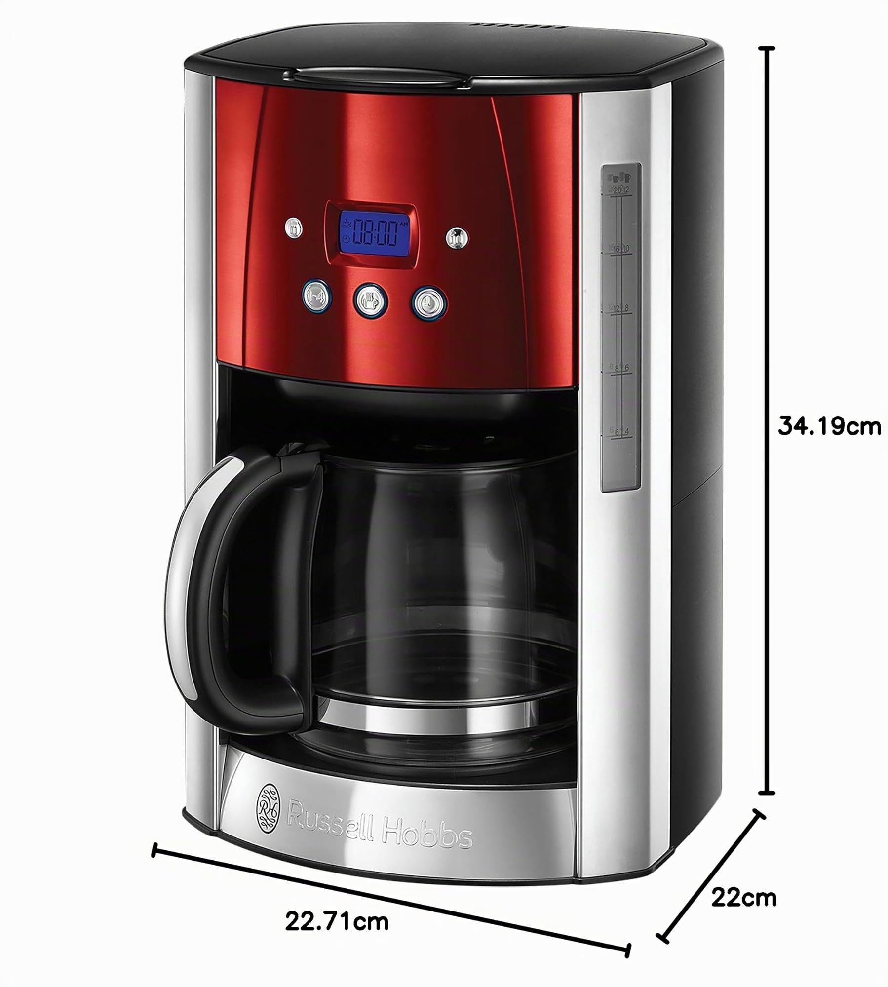 russell-hobbs-luna-filterkaffeemaschine-rot-1-5-l-mit-timer image 7
