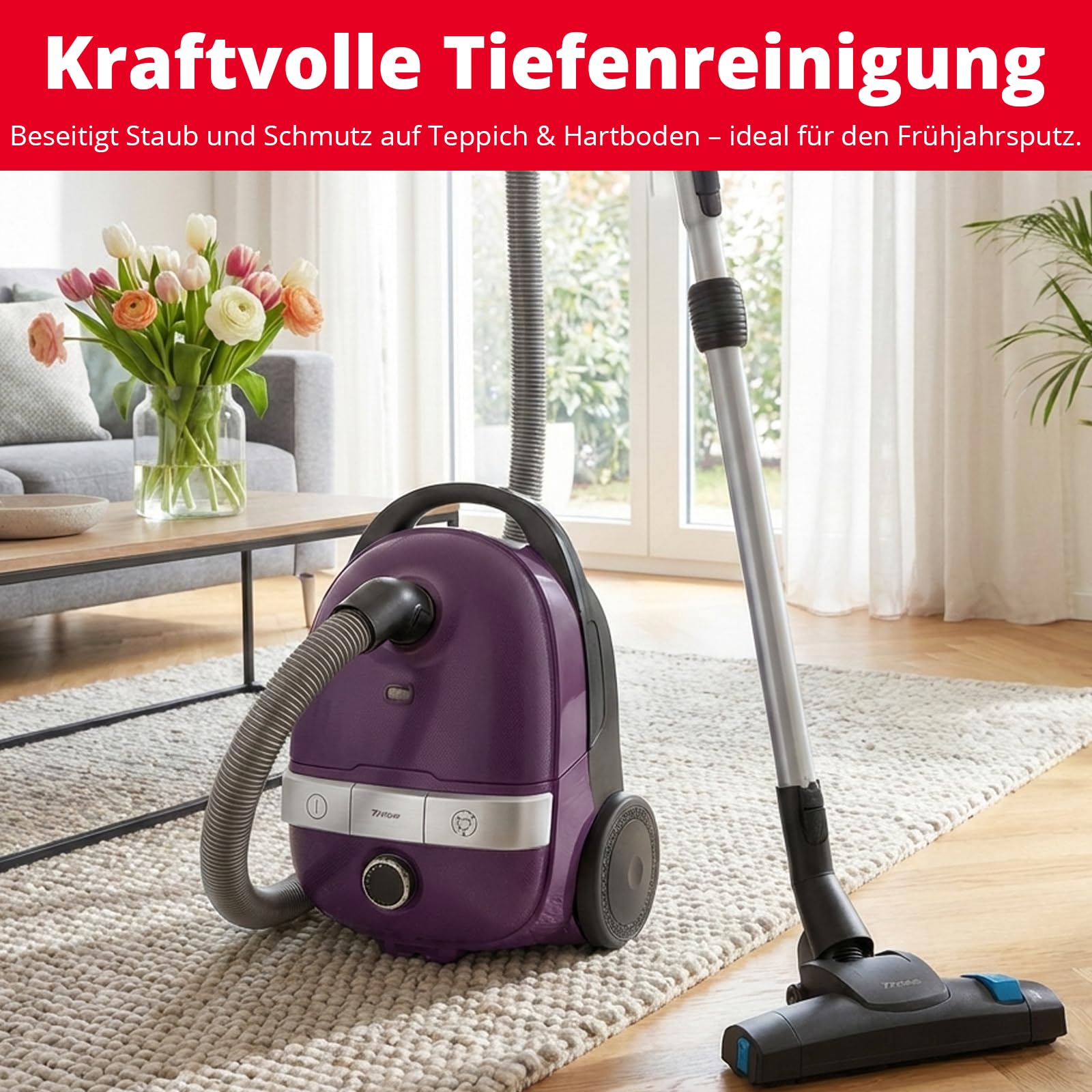 trisa-comfort-clean-t3788-bodenstaubsauger-violett-mit-hepa image 2