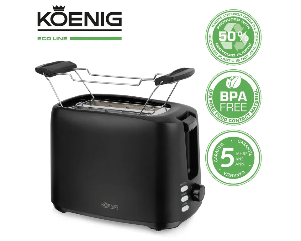 koenig-eco-line-toaster-2-scheiben-bpa-frei-mit-auftaufunktion image 1