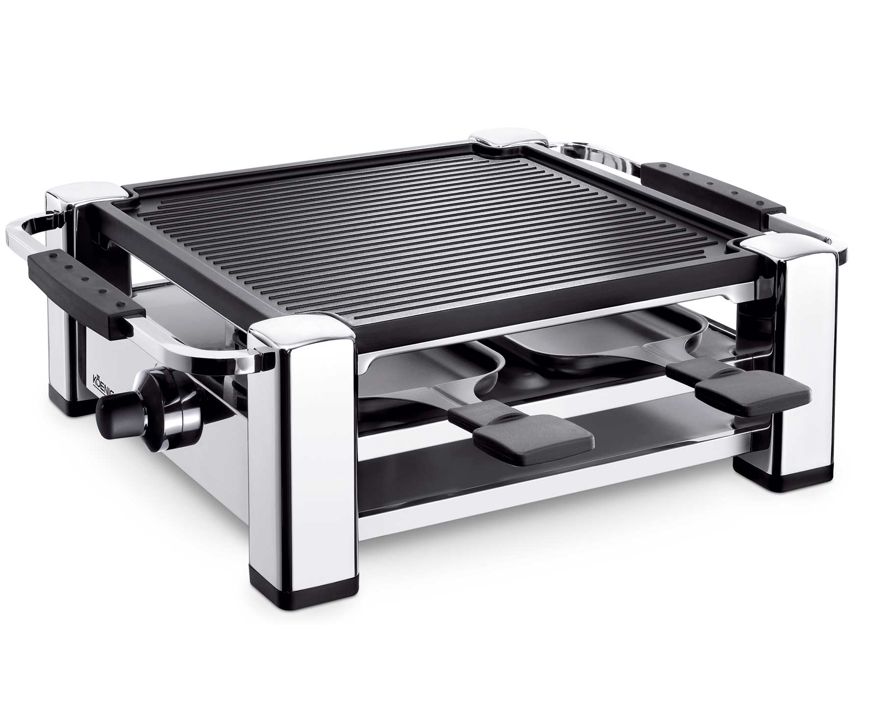 koenig-gourmet-raclette-grill-4-personen-verchromt-1000w image 2